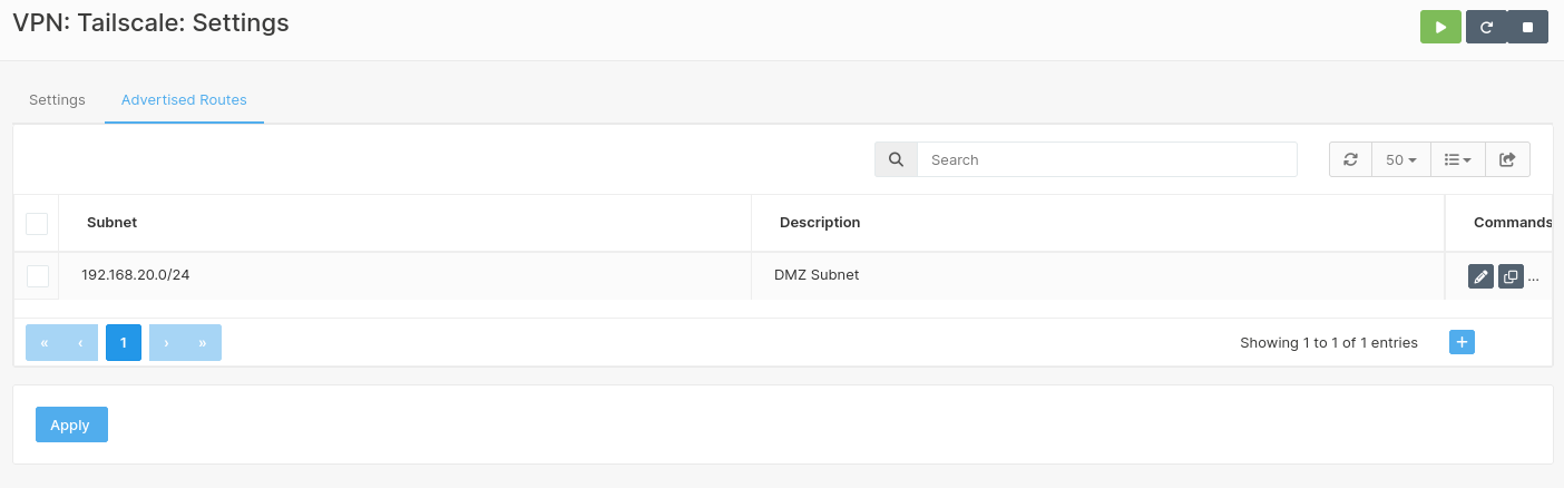 DMZ subnet configuration
